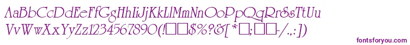 ReverenceLihgtItalic-Schriftart – Violette Schriften auf weißem Hintergrund