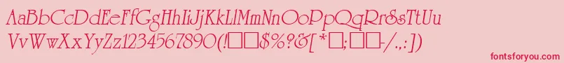 ReverenceLihgtItalic Font – Red Fonts on Pink Background