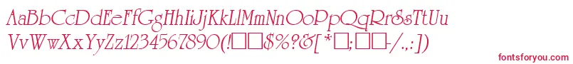 ReverenceLihgtItalic Font – Red Fonts on White Background