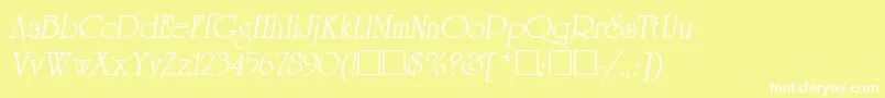 フォントReverenceLihgtItalic – 黄色い背景に白い文字