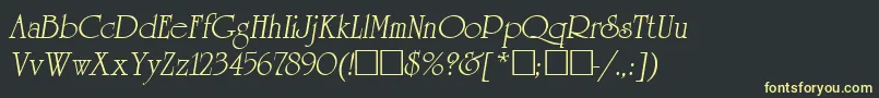 Шрифт ReverenceLihgtItalic – жёлтые шрифты на чёрном фоне