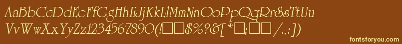 ReverenceLihgtItalic Font – Yellow Fonts on Brown Background