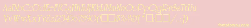 フォントReverenceLihgtItalic – 黄色のフォント、ピンクの背景