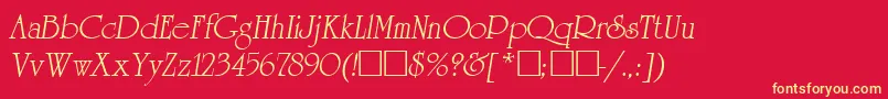 ReverenceLihgtItalic Font – Yellow Fonts on Red Background