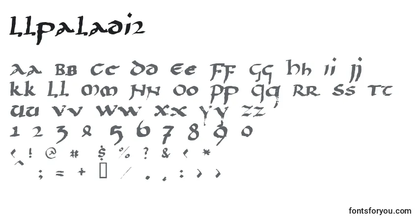 A fonte Llpaladi2 – alfabeto, números, caracteres especiais