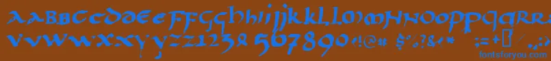 Шрифт Llpaladi2 – синие шрифты на коричневом фоне