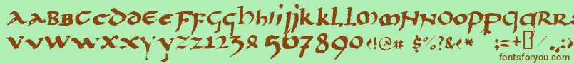 Шрифт Llpaladi2 – коричневые шрифты на зелёном фоне