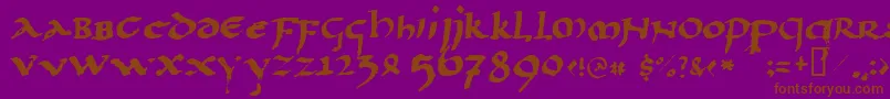 Llpaladi2-Schriftart – Braune Schriften auf violettem Hintergrund