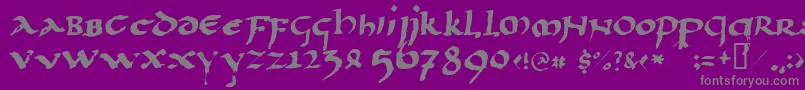 フォントLlpaladi2 – 紫の背景に灰色の文字