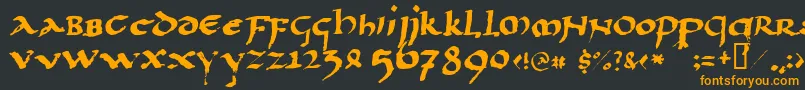 フォントLlpaladi2 – 黒い背景にオレンジの文字