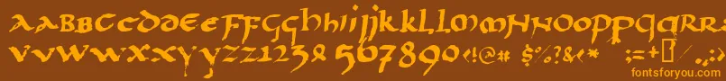 Llpaladi2 Font – Orange Fonts on Brown Background