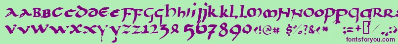 Llpaladi2 Font – Purple Fonts on Green Background