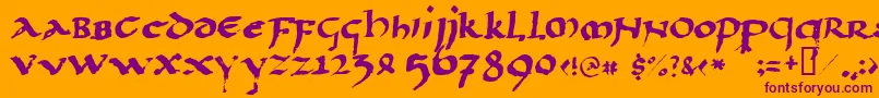 Llpaladi2 Font – Purple Fonts on Orange Background