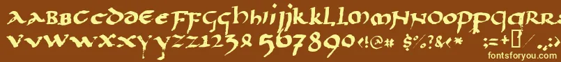 Llpaladi2 Font – Yellow Fonts on Brown Background