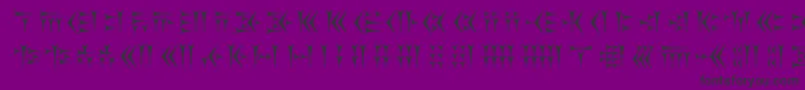 Fonte Kakoulookiam – fontes pretas em um fundo violeta