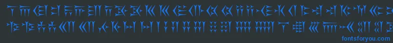 Kakoulookiam Font – Blue Fonts on Black Background