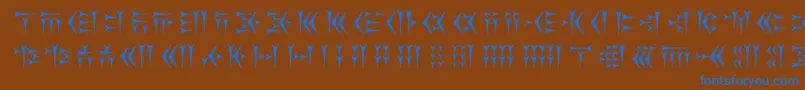 Kakoulookiam Font – Blue Fonts on Brown Background