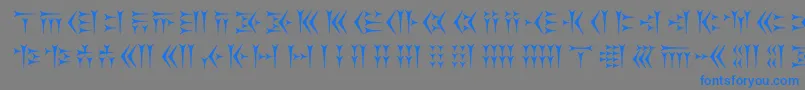 Kakoulookiam Font – Blue Fonts on Gray Background