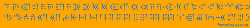 フォントKakoulookiam – オレンジの背景に青い文字