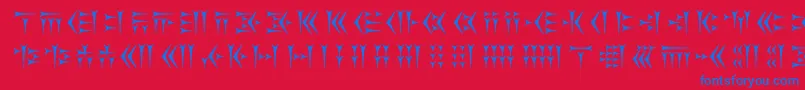 Kakoulookiam Font – Blue Fonts on Red Background