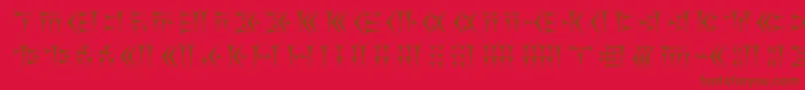 フォントKakoulookiam – 赤い背景に茶色の文字