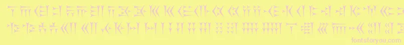 Kakoulookiam Font – Pink Fonts on Yellow Background