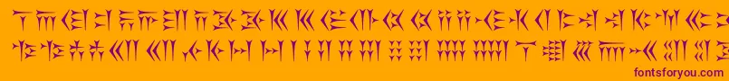 Kakoulookiam Font – Purple Fonts on Orange Background