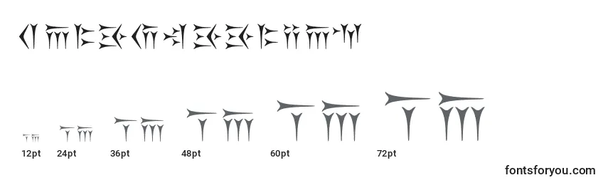 Размеры шрифта Kakoulookiam