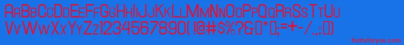 Hallandalesmallcaps Font – Red Fonts on Blue Background