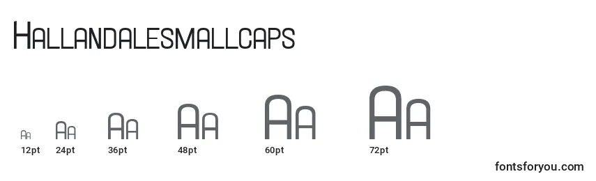 Hallandalesmallcaps-fontin koot