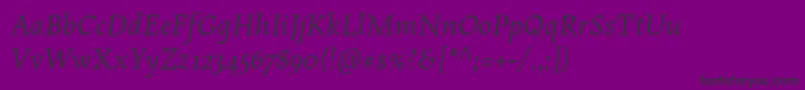 Шрифт MaiolaproItalic – чёрные шрифты на фиолетовом фоне