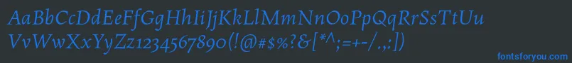 Шрифт MaiolaproItalic – синие шрифты на чёрном фоне