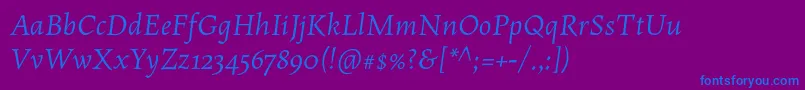 MaiolaproItalic Font – Blue Fonts on Purple Background