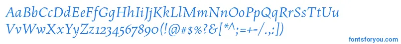 フォントMaiolaproItalic – 青いフォント