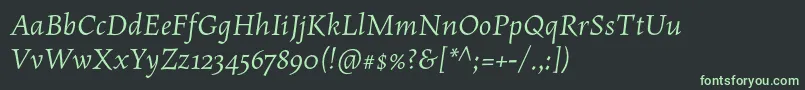 Шрифт MaiolaproItalic – зелёные шрифты на чёрном фоне
