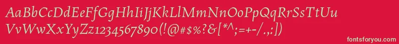 Шрифт MaiolaproItalic – зелёные шрифты на красном фоне