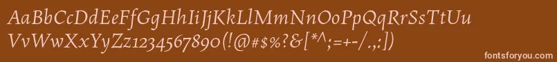 MaiolaproItalic Font – Pink Fonts on Brown Background