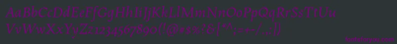 MaiolaproItalic Font – Purple Fonts on Black Background