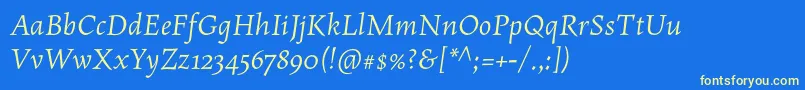 fuente MaiolaproItalic – Fuentes Amarillas Sobre Fondo Azul