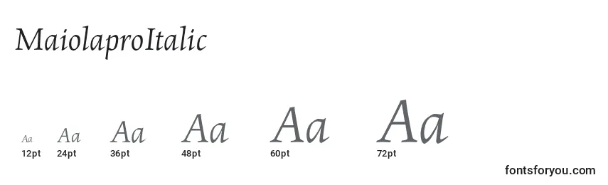 Размеры шрифта MaiolaproItalic