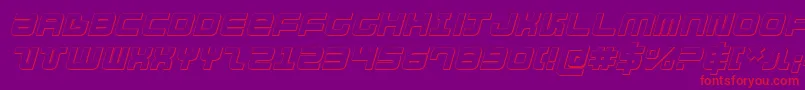 Direktor3DItalic Font – Red Fonts on Purple Background