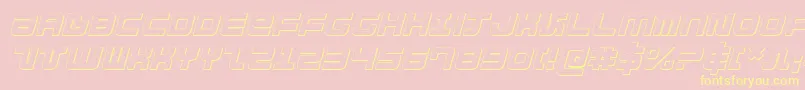 Direktor3DItalic Font – Yellow Fonts on Pink Background