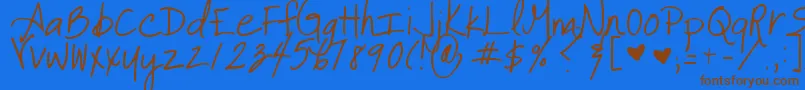 フォントIt – 茶色の文字が青い背景にあります。