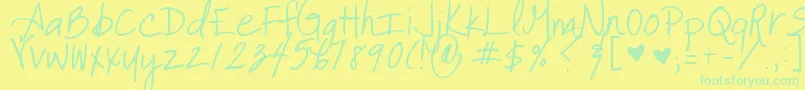 It-Schriftart – Grüne Schriften auf gelbem Hintergrund