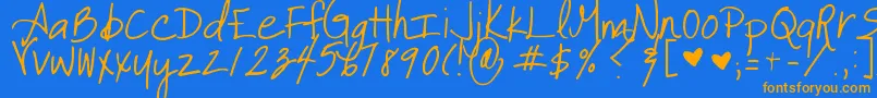It Font – Orange Fonts on Blue Background