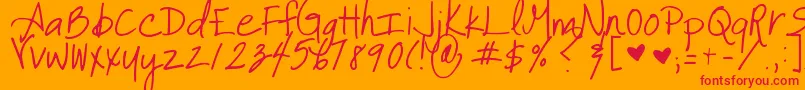 It Font – Red Fonts on Orange Background