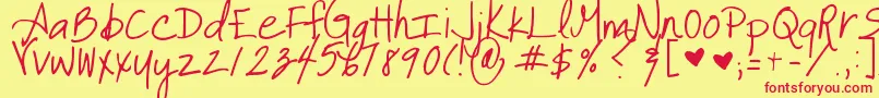 It Font – Red Fonts on Yellow Background