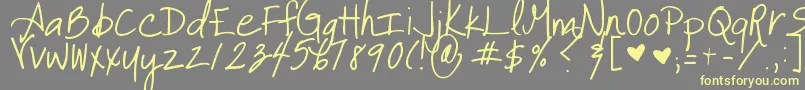 It-Schriftart – Gelbe Schriften auf grauem Hintergrund