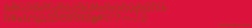 TheQuestOfDiscoveries Font – Brown Fonts on Red Background