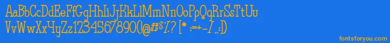 TheQuestOfDiscoveries Font – Orange Fonts on Blue Background